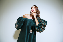 Load image into Gallery viewer, The Signature Palm Tree Dress - Off-Shoulder