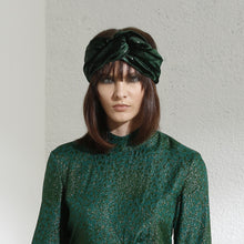 Load image into Gallery viewer, Green iridiscent velvet Headband

