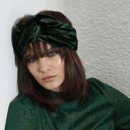 Green iridiscent velvet Headband